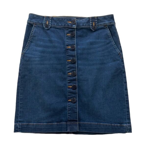 Talbots Jean Skirt Button Front Pencil Denim Jean Skirt Size 6 NWOT - Picture 12 of 12